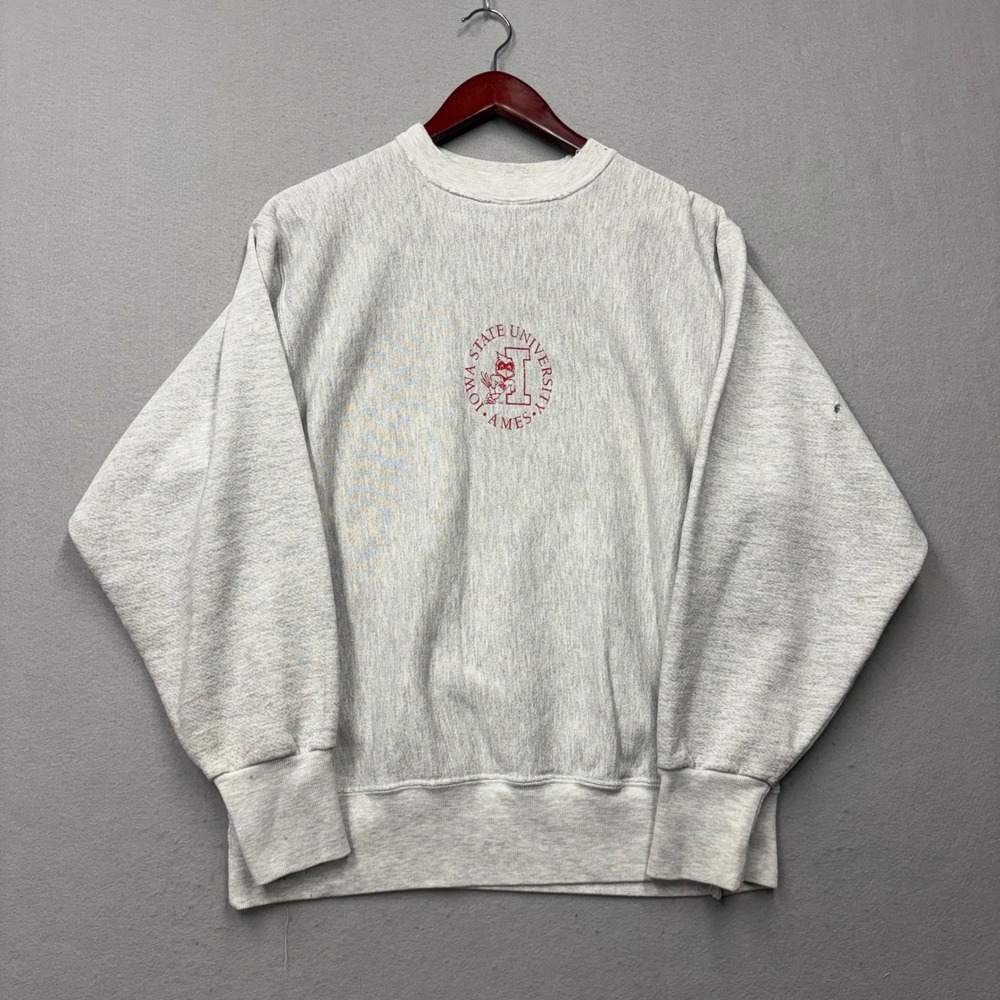 Champion Sweatshirt Mens Large Gray Iowa State University Reverse Weave Vintage